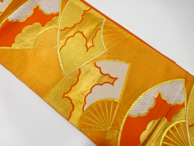 JAPANESE KIMONO / ANTIQUE FUKURO OBI / SILK / WOVEN SCATTERED FAN